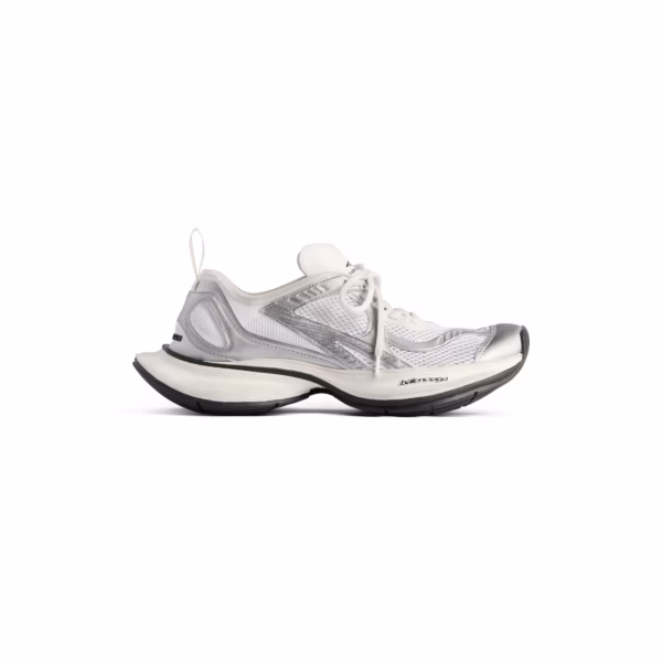 Balenciaga Men's Circuit Sneaker in White/Silver - Image 3