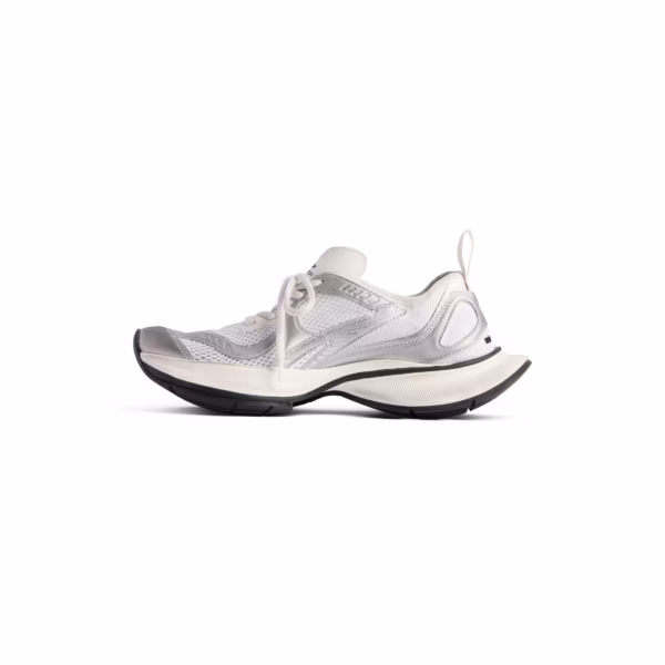 Balenciaga Men's Circuit Sneaker in White/Silver - Image 4