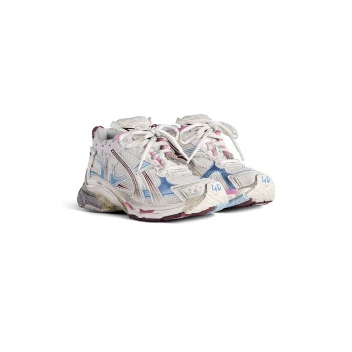 Balenciaga Women’s Runner Gradient Sneaker in White/Brown/Blue/Pink/Grey