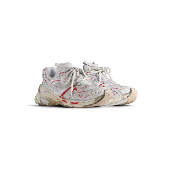 Balenciaga Women’s Runner 2.0 Sneaker in White/Beige/Red